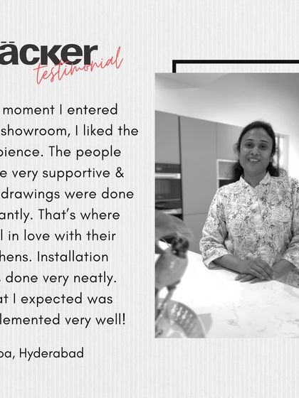 Shilpa from Hyderabad recalls her positive showroom experience, praising the supportive staff and instant drawings. She notes the neat installation and how her expectations were perfectly implemented.