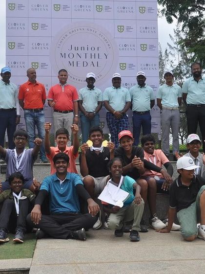 A group photo of all the winners and coaches at our Junior Monthly Medal. This platform allows students to translate their learning into competitive success.