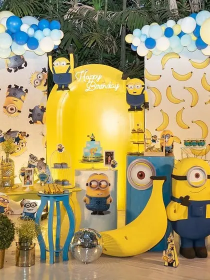 Bringing a child's favorite characters to life is one of my passions. This Minions-themed birthday party was all about fun and laughter, featuring custom-built props, a banana-themed backdrop, and playful details that delighted kids and adults alike.