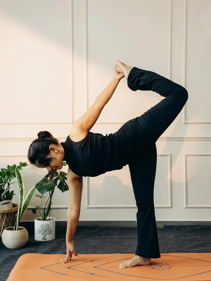 Ardha Chandrasana Chapasana (Sugarcane Pose) is a beautiful variation of Half Moon Pose. It requires deep hip opening and quadriceps flexibility, adding a heart-opening backbend to the challenging balance.