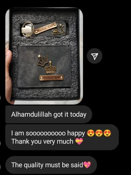 'I am sooooooooo happy' and 'The quality must be said' are the words that make all my hard work worth it. Thank you for your kind feedback on this denim gift set.