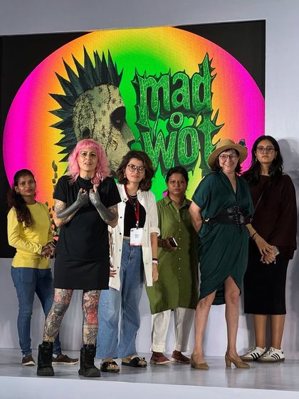 My team and I on stage after the show. It was an incredible moment to announce our official launch and share our passion for sustainable beauty with the world.