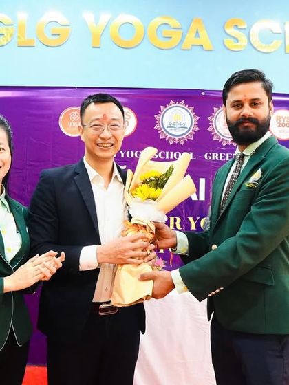 Images from my visit to Vietnam for a new yoga school opening. These pictures show me with local yoga leaders, students, and officials, highlighting our strong international collaborations and the respect our certification commands globally.