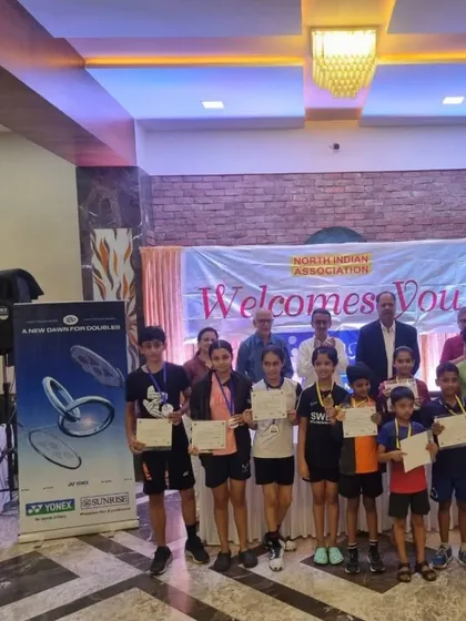 A group of our medalists at the Manora SubJunior Badminton Tournament. We had winners in the U15, U13, and U11 categories.