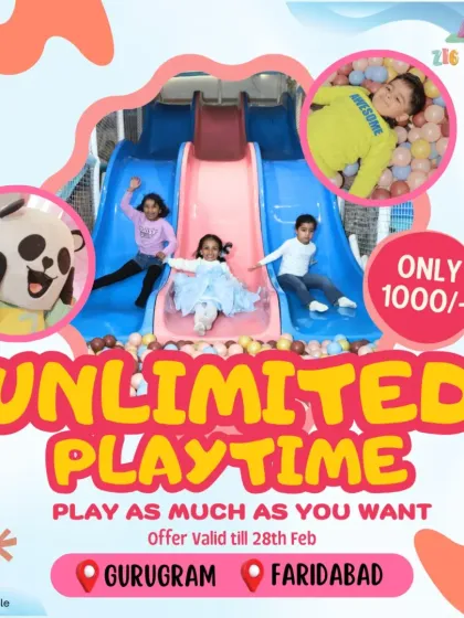 Unlimited playtime means unlimited fun! This offer allowed kids to play as much as they wanted for one price, complete with a visit from our panda mascot.