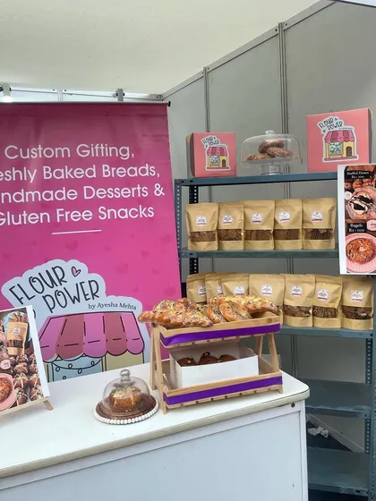 Another view of my pop-up setup. I always try to bring a wide variety of my freshly baked breads, handmade desserts, and gluten-free snacks to these events.