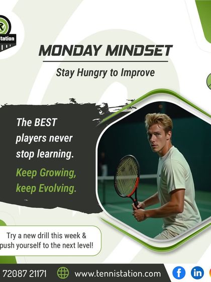 Monday Mindset: Stay hungry to improve. The best players never stop learning. Keep growing, keep evolving, and try a new drill this week.