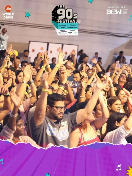 The crowd at The 90s Festival, completely lost in the music. Seeing everyone sing along to the songs they grew up with is why we do this. It's a shared celebration of our childhood.