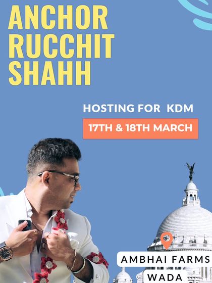 Two days of hosting for KDM at Ambhai Farms. This poster highlights my availability for multi-day corporate offsites and team-building events.