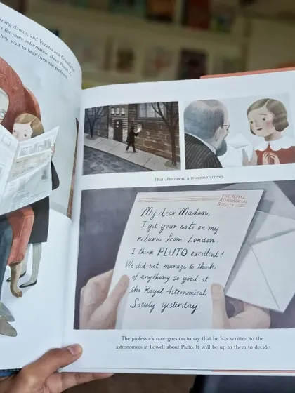 A page from 'The Girl Who Named Pluto', showing the letter that confirmed her suggestion was a good one.