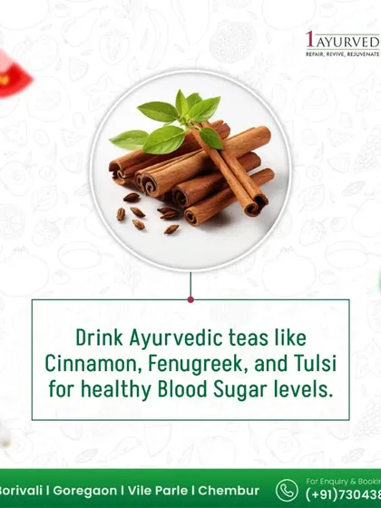 Certain Ayurvedic teas can be very beneficial for blood sugar control. We often recommend teas made from herbs like Cinnamon, Fenugreek, and Tulsi to support healthy metabolic function.