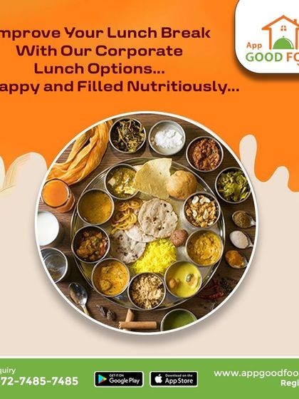 Improve your lunch break with our corporate lunch options. This delicious thali is designed to make you happy and keep you filled nutritiously.