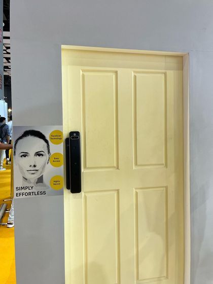 This demonstration showcases the "Simply Effortless" facial recognition lock. This technology represents the future of home access, offering a secure and convenient hands-free way to enter your home, and I can integrate it for you.