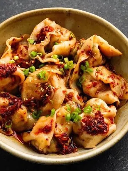 Dumplings drizzled with a generous amount of my homemade Chilli Shrimp Oil. It adds a perfect layer of spice and umami flavour.