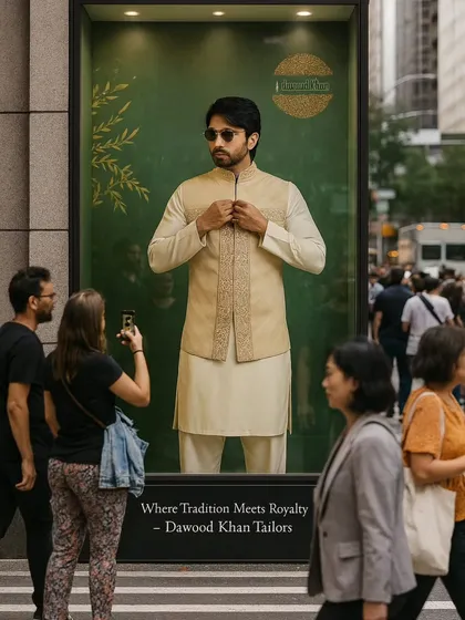 My vision is to bring heritage to the modern world. This display captures the essence of my brand, where traditional royalty meets contemporary style, creating an aspirational look that stops traffic.