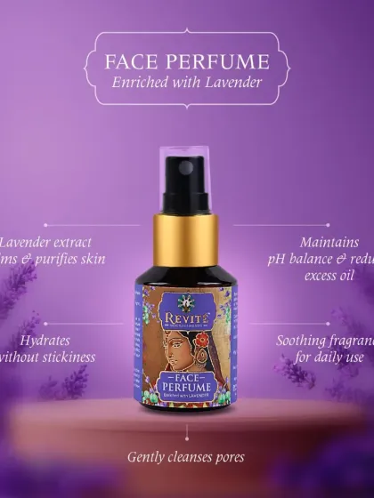 My Lavender Face Perfume is excellent for calming and purifying the skin. It helps maintain pH balance, reduces excess oil, and gently cleanses pores with a soothing fragrance.