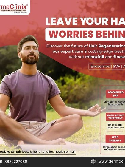 This graphic provides an overview of our regenerative therapies, including Advanced HD PRP, GCell Active Treatment, and iPRF Therapy, each targeting different aspects of hair thinning and shedding.