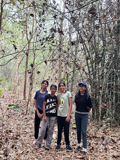 New friendships are formed on the forest trails of Dandeli. Here, a group of girls pauses for a photo during a trek.