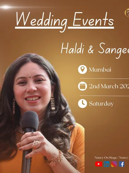 A poster for a Haldi and Sangeet celebration I hosted in Mumbai. Contributing to someone's happiness is the most rewarding part of my job.