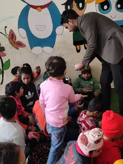 A heartwarming moment performing for children at a Bal Ashram. Magic is a universal language of joy.