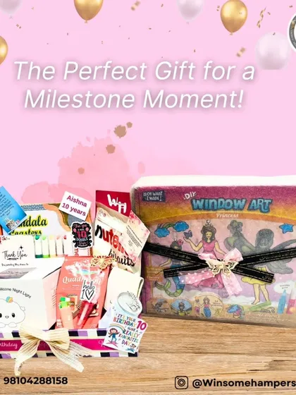 The perfect gift for a milestone moment. This 10th birthday hamper is paired with a DIY window art kit, making it a fun and engaging present for a creative child.