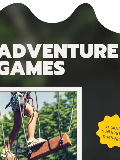 Adventure games are a core part of the experience here. This graphic highlights that these thrilling activities are included in our packages, offering great value for school picnics.