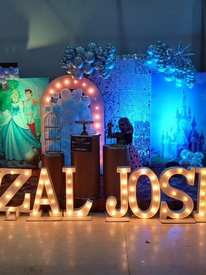 A view of the stage from the side, showing how the decor fills the space and creates an immersive environment.