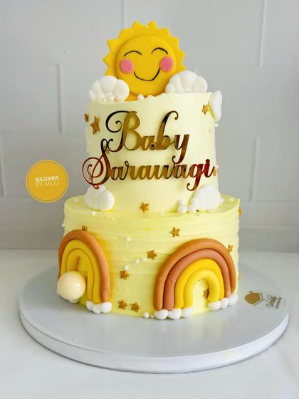 A glimpse of my recent tiered creations, from a sunshine-themed baby shower to a magical mermaid birthday.