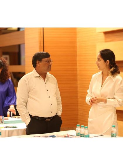 In discussion with fellow participants at the Color Forecast event. These conversations are crucial for validating ideas and building a comprehensive view of future trends.