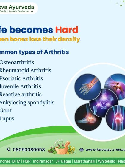 Life becomes hard when bones lose their density. We treat common types of arthritis including Osteoarthritis and Rheumatoid Arthritis by addressing the underlying imbalances in the body.