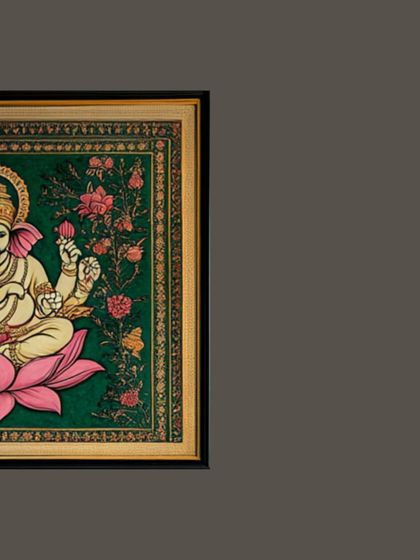 This image shows a beautiful Kalamkari art piece from Andhra Pradesh. I often blend the intricate, hand-painted beauty of Kalamkari with contemporary design to bring a touch of tradition and elegance into the home.