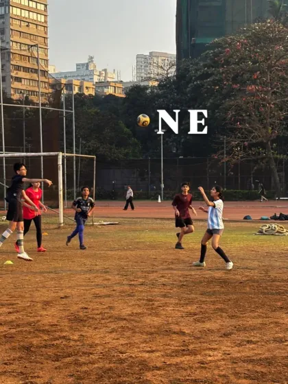 Team play in action during one of our football sessions. We emphasize the importance of passing and communication, building a sense of unity and strategic thinking among our players.
