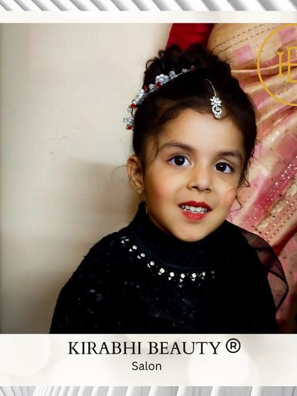 Even our youngest clients can get party-ready. We gave this little one a cute hairstyle and a touch of makeup to make her feel special.