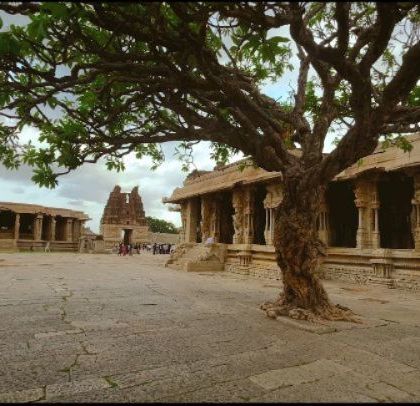 The ancient and beautiful courtyard of a temple in Hampi, a UNESCO World Heritage site full of stories.