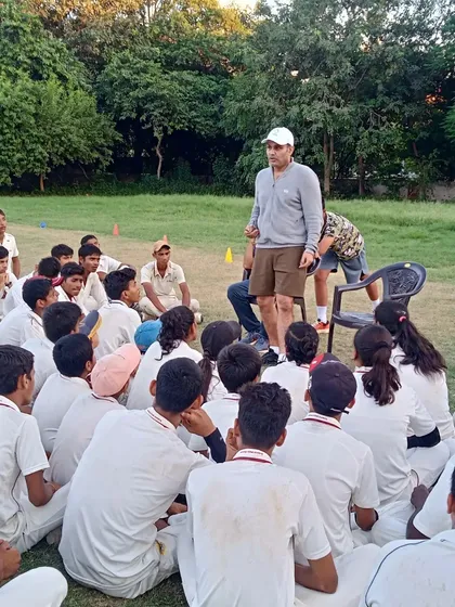 Our mentor, Virender Sehwag, holds a group session with camp trainees. He shares insights on game strategy, mental toughness, and the discipline required to succeed in cricket.