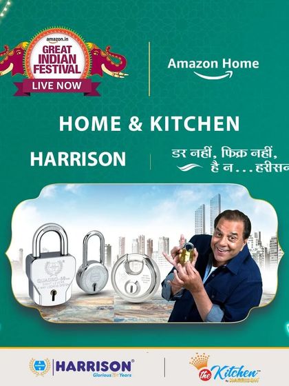 Unlock festive savings with Harrison on Amazon. During the Great Indian Festival, you can find amazing deals on my products. Shop now and secure your home before the offers lock away.