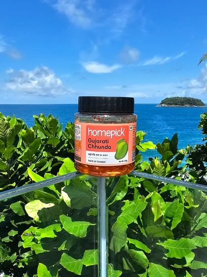 Even with a beautiful sea view, a jar of our Gujarati Chhunda can steal the show. It's the perfect travel companion to beat the blues and add a taste of home to your snacks.