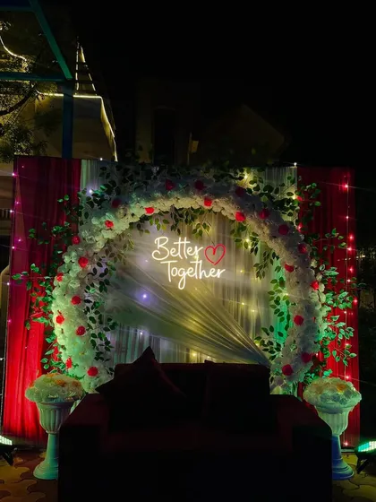 Another view of the romantic outdoor setup.