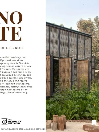 An editor's note from a feature on the Artist Residency project. This type of documentation and critical review is part of the architectural process, helping to articulate and share the ideas that drive the design.