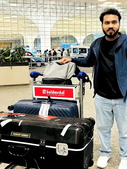 At the airport, ready for the UK and USA tours. Carrying the sound of India across the world is a great responsibility and privilege.