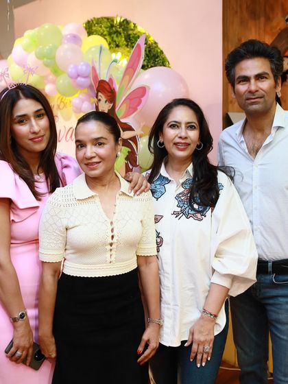 The Kaif family with their friends at the party. Our space is perfect for hosting intimate gatherings of family and friends.