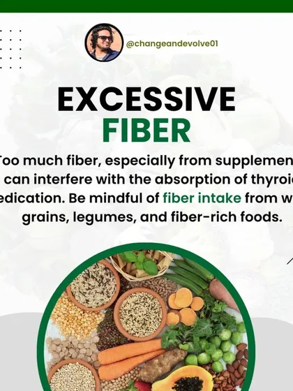 Excessive fiber, especially from supplements, can interfere with the absorption of thyroid medication.