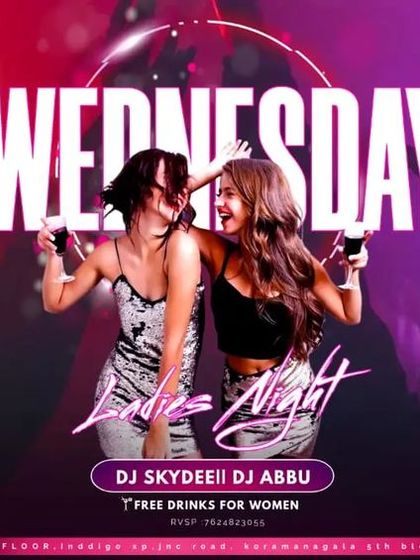 Another Wednesday Ladies' Night flyer, emphasizing the party atmosphere.