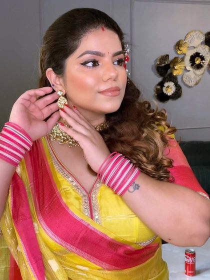 Getting ready for Diwali. I love dressing up in traditional sarees and pairing them with festive makeup.