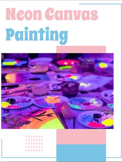 Let it glow! The neon canvas painting station is a unique offering for glow-in-the-dark parties. Kids get to paint with fluorescent colors under blacklight for an electrifying creative experience.