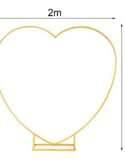 I use large metal frames like this 2-meter tall heart-shaped one to build stunning backdrops. It provides a solid and elegant structure for balloon garlands and other decorations.