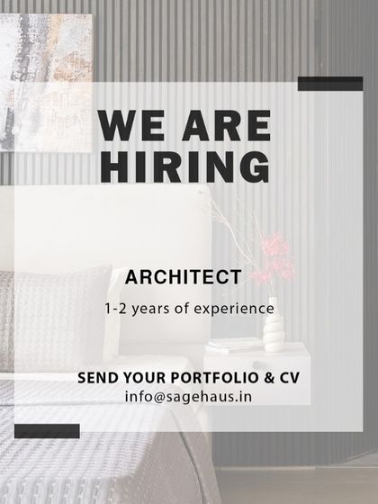 Sagehaus in Delhi is looking for an architect with 1-2 years of experience to join their team.