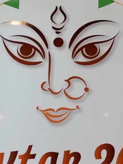 A minimalist digital illustration of Ma Durga's face, which I designed for a Navratri program poster. This clean, vector-style art is perfect for logos, branding, and event materials.