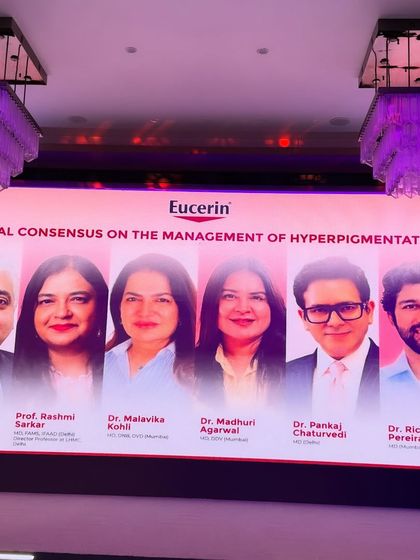 The digital banner for the Eucerin panel on the Global Consensus in the Management of Hyperpigmentation, where I was honored to be part of the faculty.