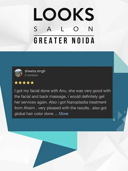 A detailed review from a client who was pleased with her facial, back massage, Nanoplastia treatment, and global hair colour.